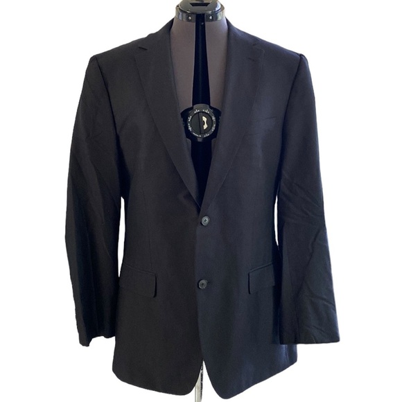 Hugo Boss Suit Blazer Jacket Tailoring Black Imported Saks Fifth Avenue Silk Sz - Picture 1 of 11